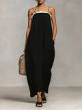 Nyxarielle | Maxi Dress with Color Blocks and Spaghetti Straps