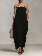 Nyxarielle | Maxi Dress with Color Blocks and Spaghetti Straps