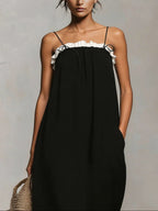 Nyxarielle | Maxi Dress with Color Blocks and Spaghetti Straps