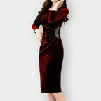 Temira | Velvet Slit Dress