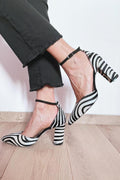 Lorysia | Zebra Print Pumps With Ankle Strap
