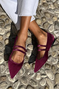 Auralin | Velvet Pointed Flats