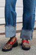 Aurlynn | Leopard Print Loafer With Red Detail