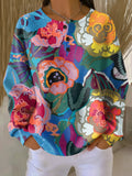 Alerisse | Sweater with Large Colorful Flowers