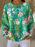Sorylith | Sweater with Colorful Ethnic Floral Print