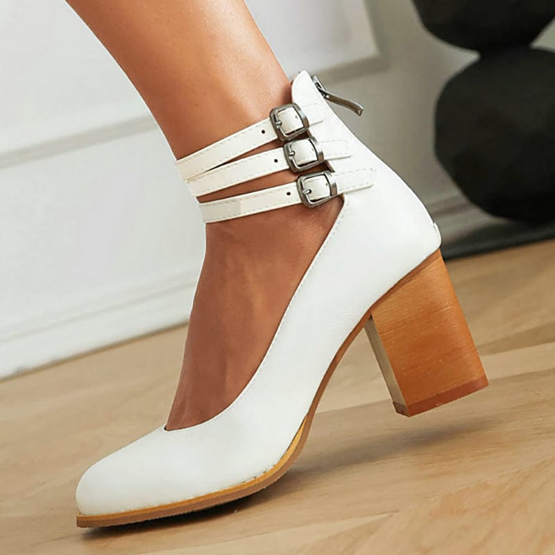 Vaesin | Triple Buckle Heels