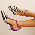 Raiova | Zebra Print Purple Slingbacks