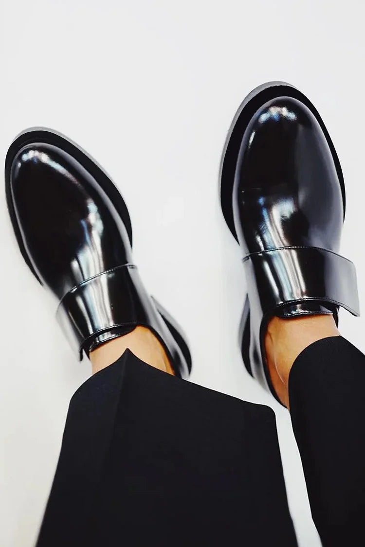 Tisaya | Polished Strap Loafers