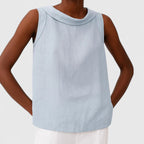 Anastine | Elegant Top with Roll Collar