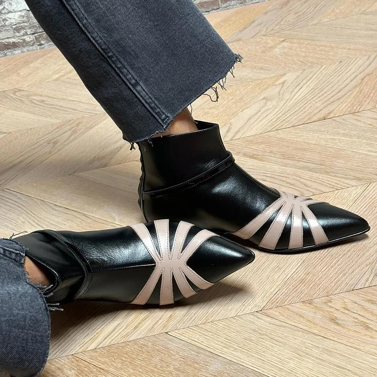 Virelle | Pointed Geometric Ankle Boot