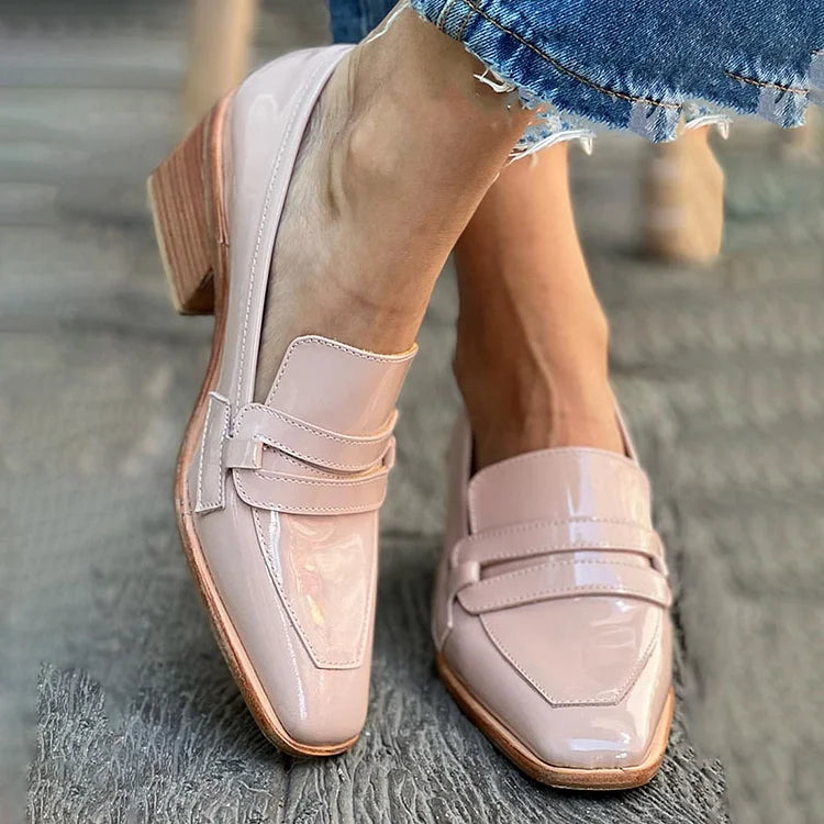 Rysellea | Moccasins With Wide Heel Shiny