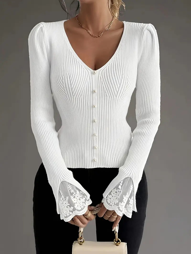 Skylar | Ribbed V-Neck Top