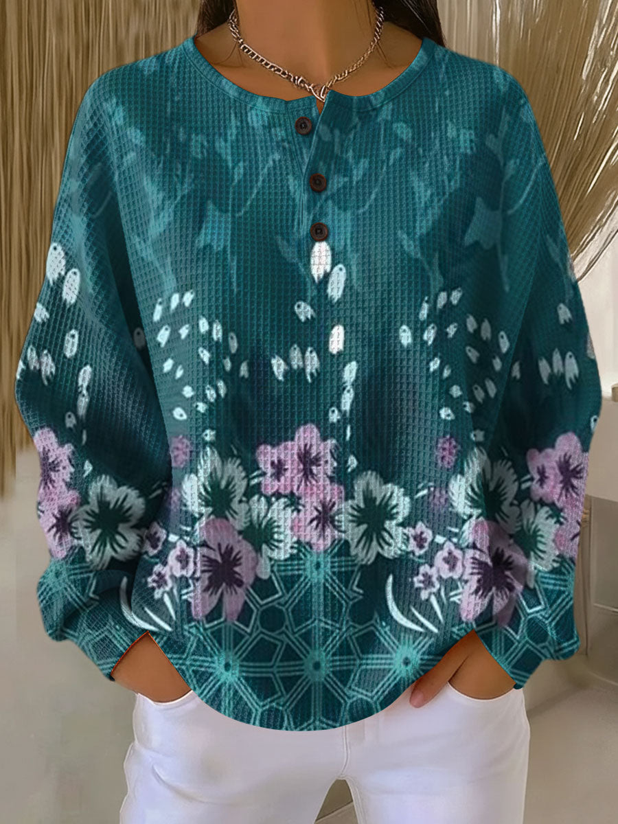 Melavara | Sweater with Floral Color Pattern