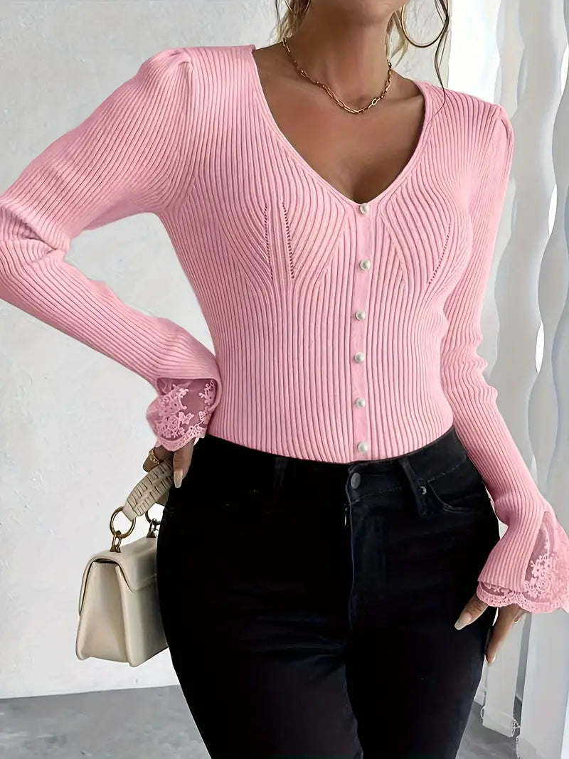 Skylar | Ribbed V-Neck Top