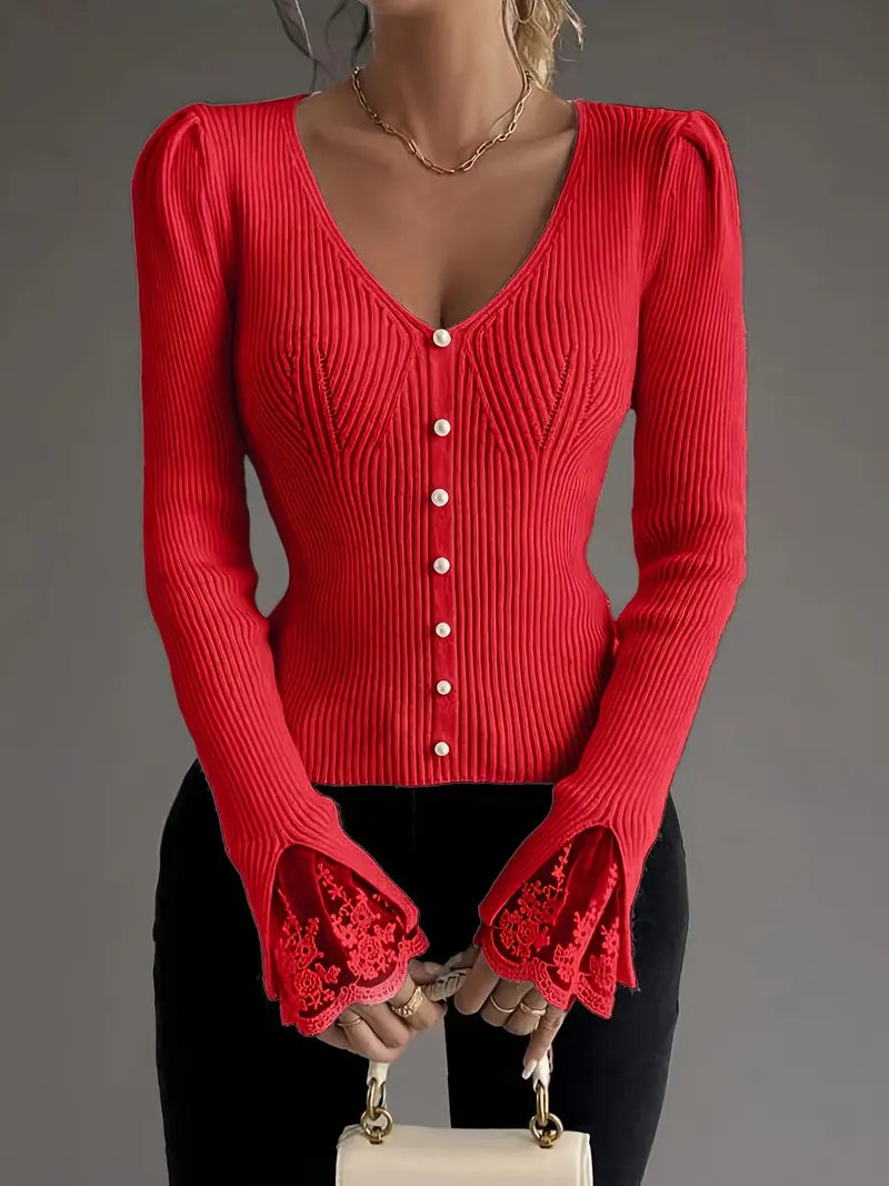 Skylar | Ribbed V-Neck Top