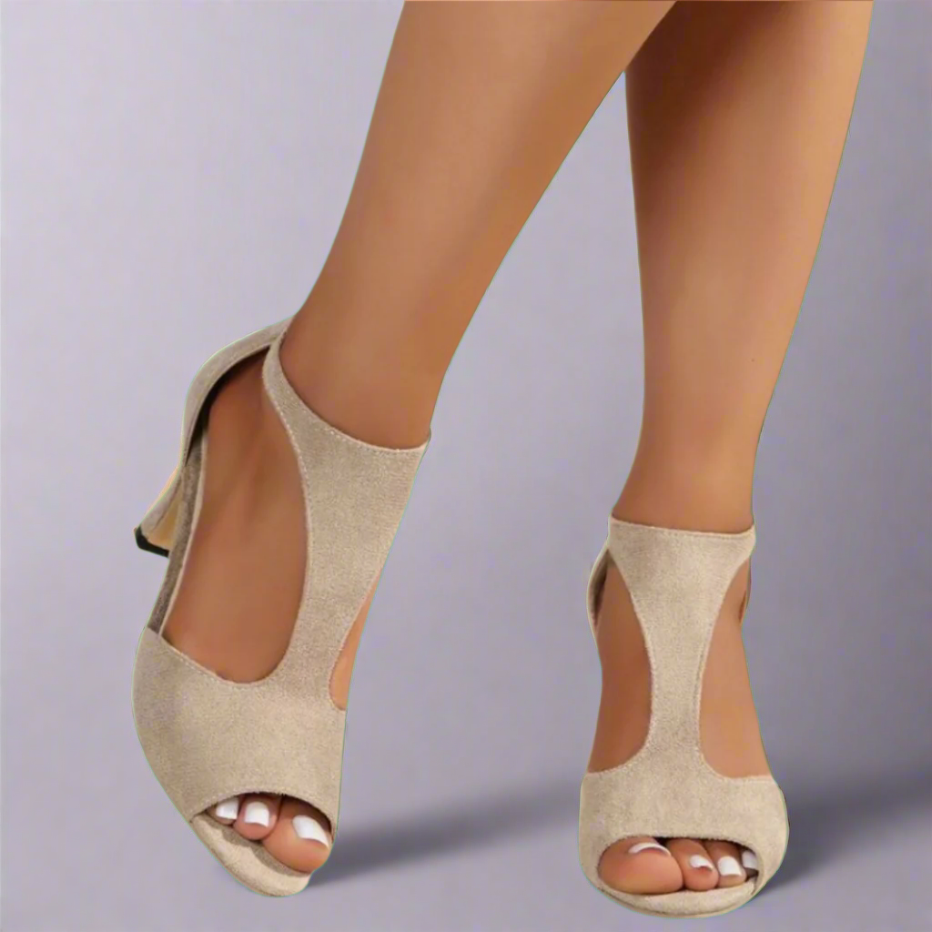 Barbara | Cutout Peep Toe Heels