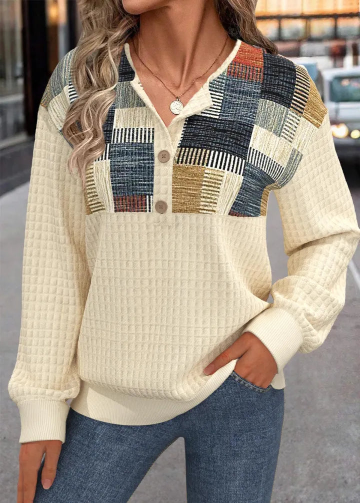 Vynasha | Patchwork Knit with Buttons