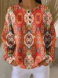 Zynavira | Sweater with Ethnic Floral Pattern