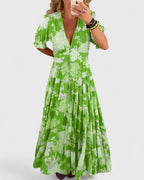 Minelda | Elegant Floral V-neck Dress