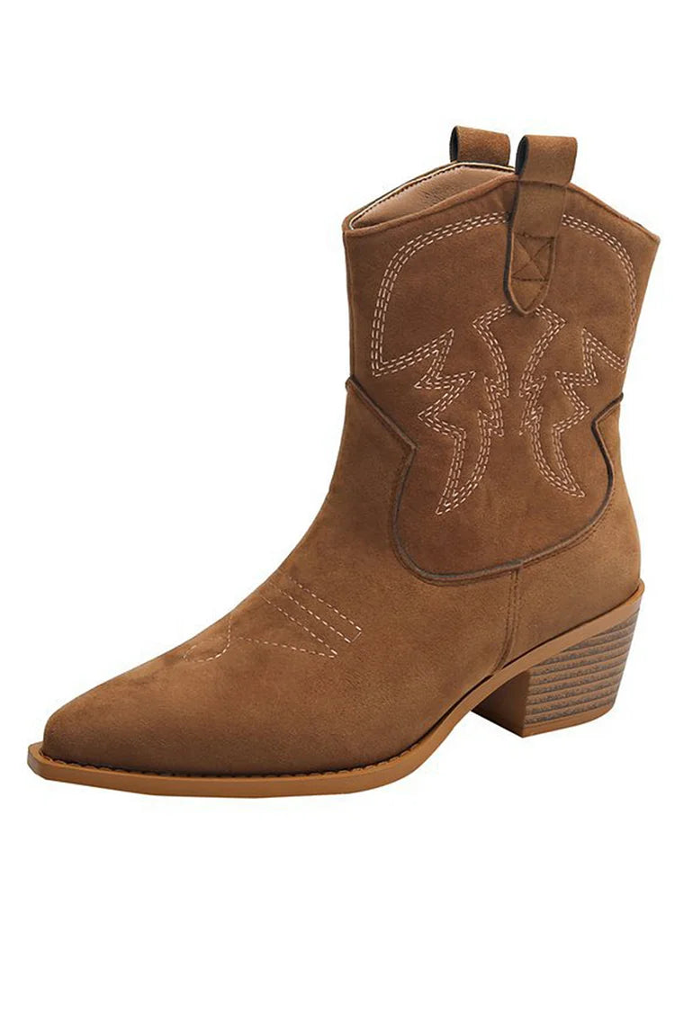 Trelyn | Pointed Western Ankle Boot