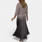 Caelynnah | Elegant Maxi Dress with Sweater & Pleated Skirt