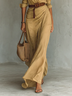Olyndavira | Maxi Dress with Lapels and Waist Belt