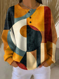 Rynovia | Waffle Sweater with Geometric Pattern