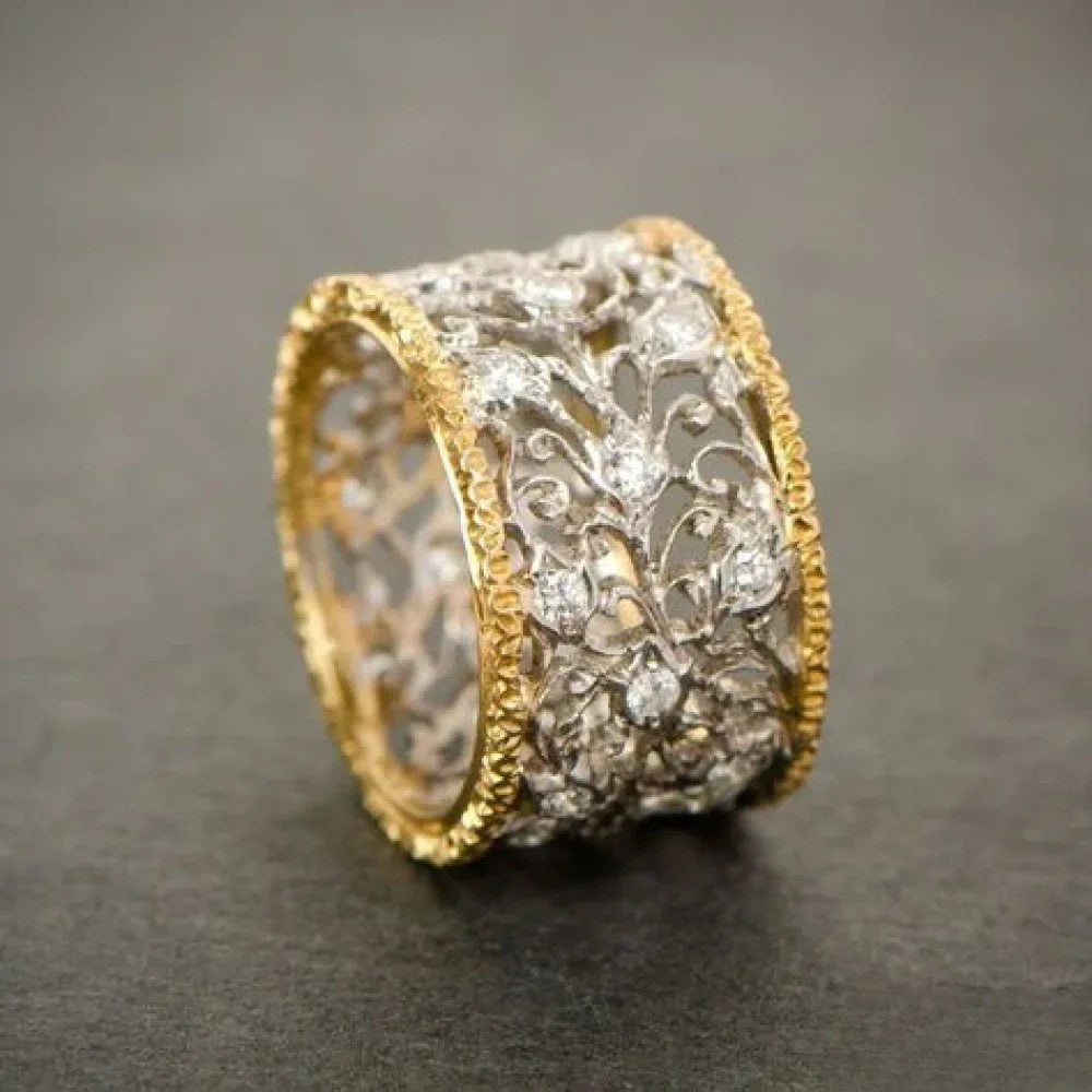 Retro Zirconia Ivy Ring