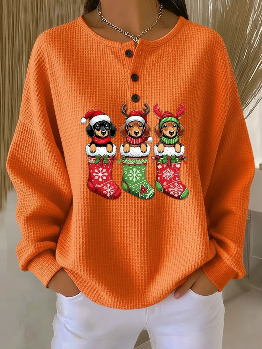 Orynlia | Vintage Christmas Sweater with Dog Motif