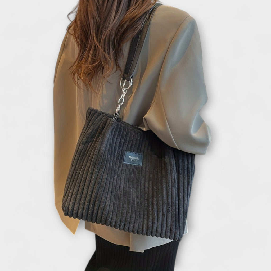 Olivia - Soft Cord Shoulder Bag