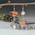 Retro Natural Orange Stone Earrings