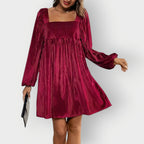 Morlyn | Velvet Chic Backless Square Dress
