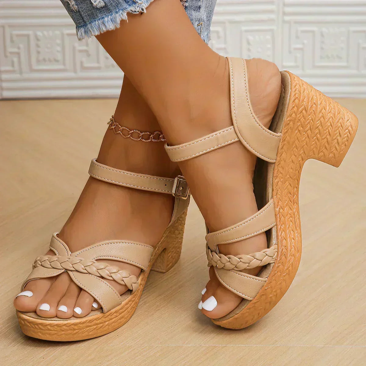 Nylara | Braided Strap Platform Sandals