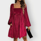 Morlyn | Velvet Chic Backless Square Dress