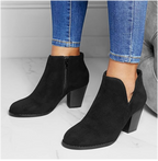 Lirayne | Pointed Ankle Boot With Suede Effect