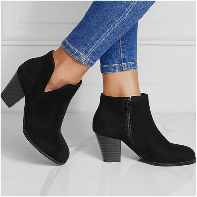 Lirayne | Pointed Ankle Boot With Suede Effect