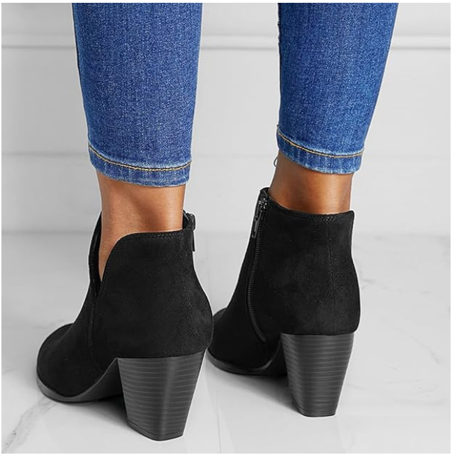 Lirayne | Pointed Ankle Boot With Suede Effect