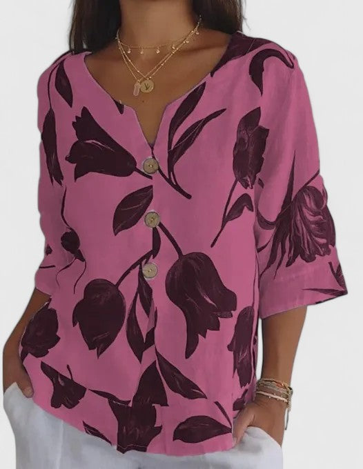 Isabel | Elegant Floral Print Blouse