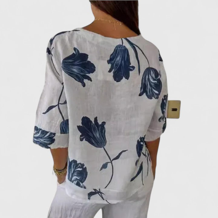 Isabel | Elegant Floral Print Blouse