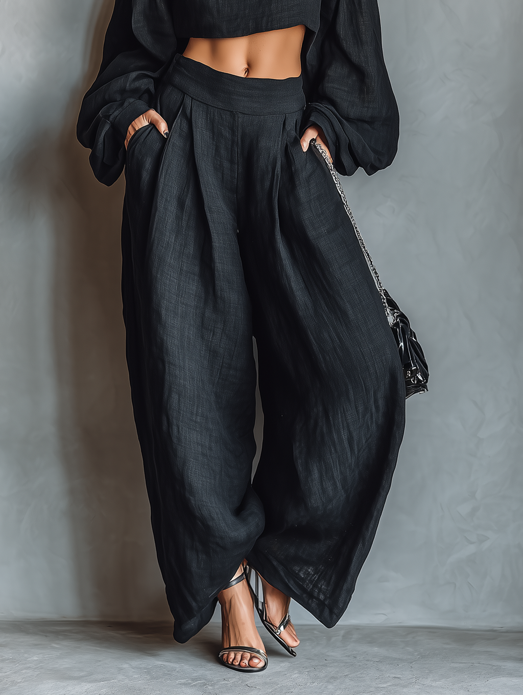 Elzavoryne | Off-shoulder set with wide pants