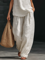 Vorynthia | Sleeveless Set with Wide Pants