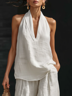 Vorynthia | Sleeveless Set with Wide Pants