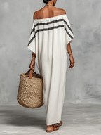 Zypharielle | Off-Shoulder Maxi Dress with Batwing Sleeves