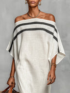 Zypharielle | Off-Shoulder Maxi Dress with Batwing Sleeves