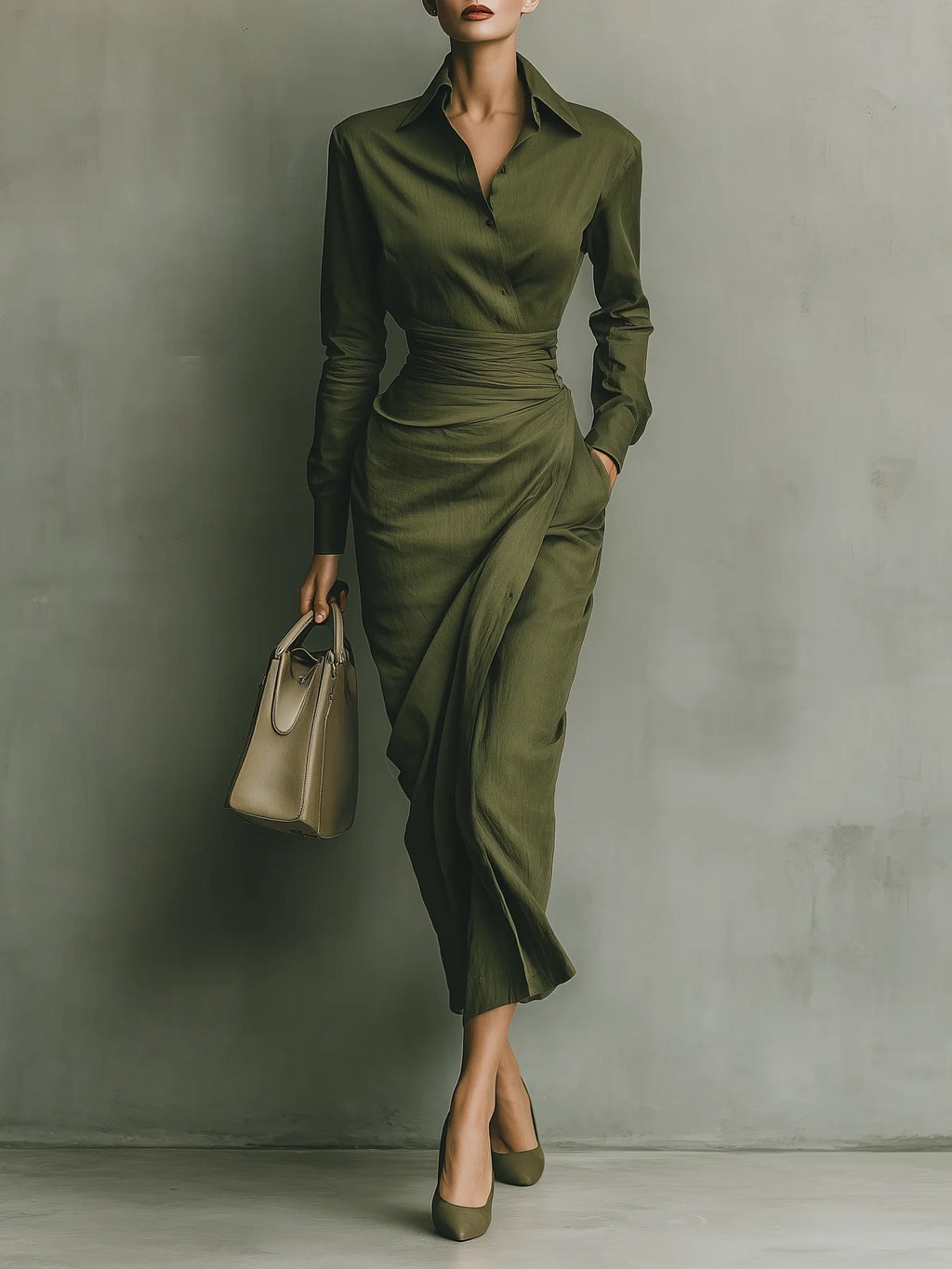 Zaurythea | Maxi Dress in Army Green