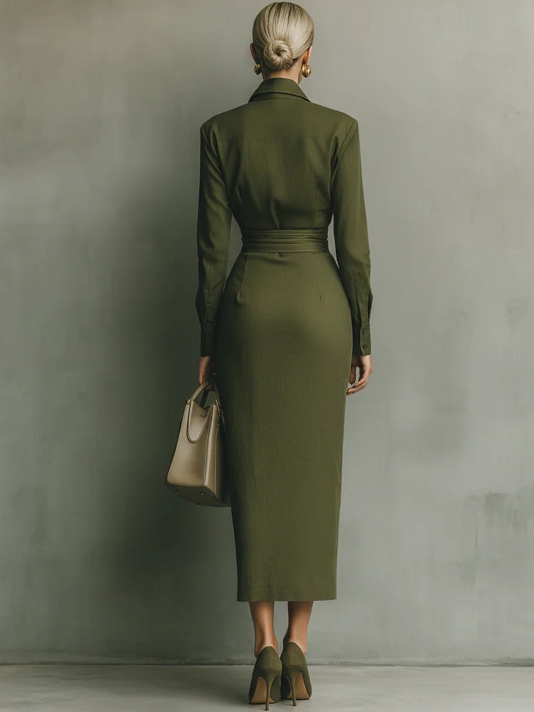 Zaurythea | Maxi Dress in Army Green
