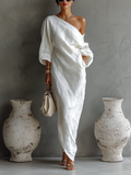 Xylarithen | Elegant One-Shoulder Maxi Dress in White