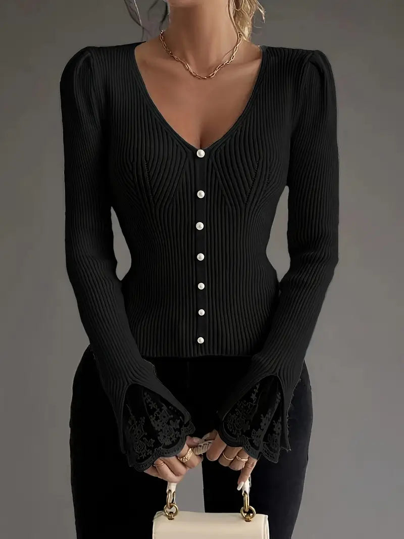 Skylar | Ribbed V-Neck Top