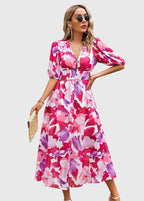 Merlin™ | Flattering Floral Midi Dress