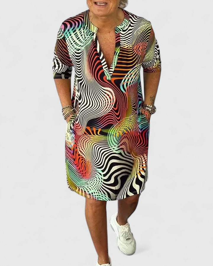 Helinae™ | Sophisticated V-neck Dress